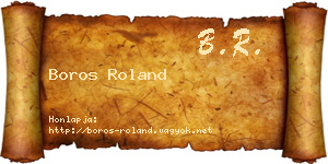 Boros Roland névjegykártya