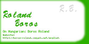 roland boros business card